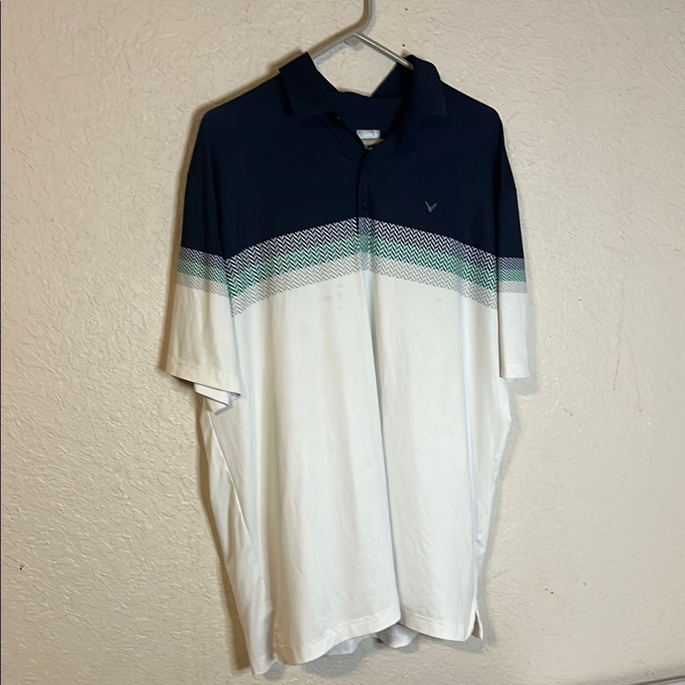 Men's CALLAWAY GOLF Navy and White Polo Shirt